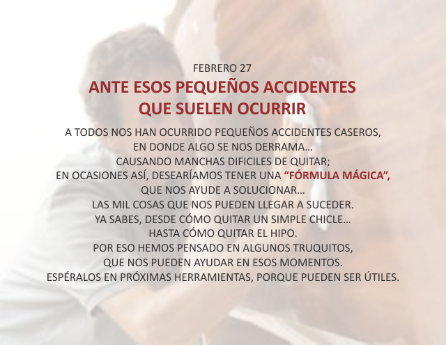 Ante esos pequeños accidentes que suelen ocurrir